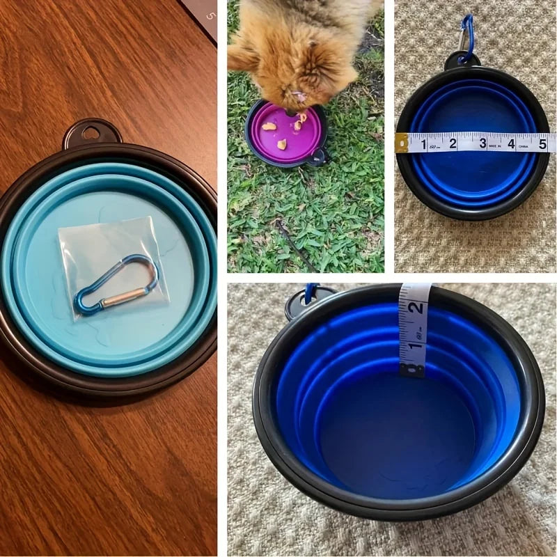 "Portable Pet Travel Food & Water Bowl".