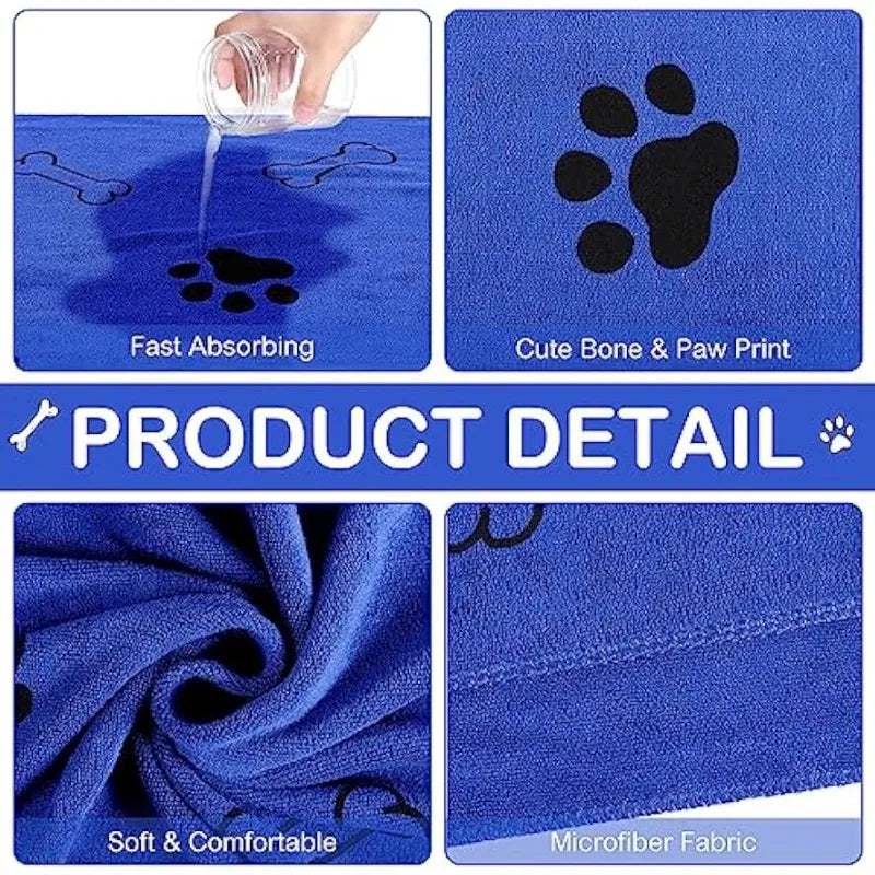 "1p Super-Absorbent Microfiber Dog Towel- Ideal for Quick and Easy Pet Drying"