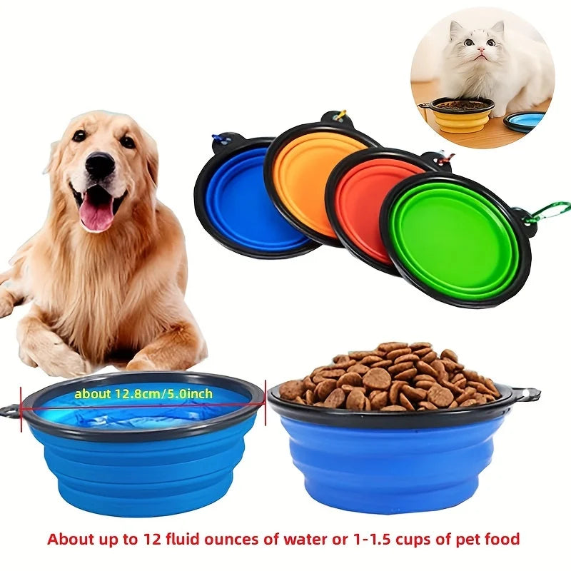 "Portable Pet Travel Food & Water Bowl".