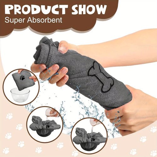 "1p Super-Absorbent Microfiber Dog Towel- Ideal for Quick and Easy Pet Drying"