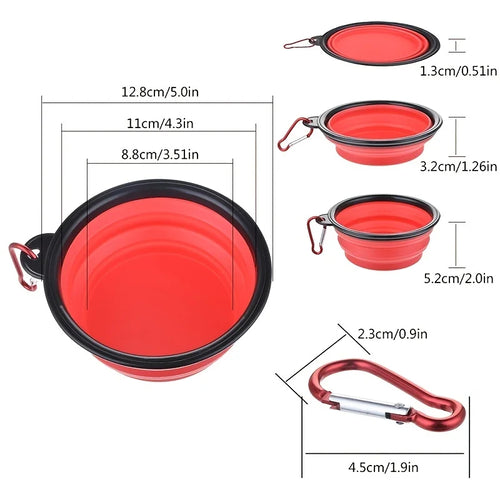 "Portable Pet Travel Food & Water Bowl".