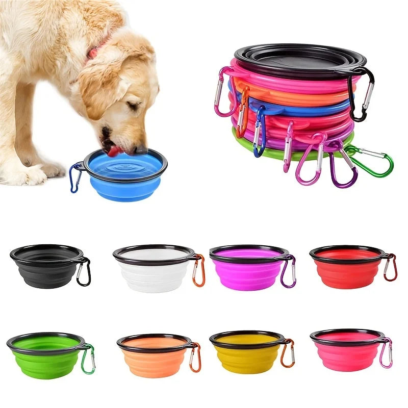 "Portable Pet Travel Food & Water Bowl".