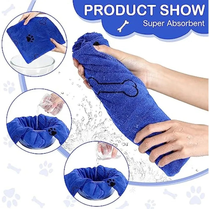"1p Super-Absorbent Microfiber Dog Towel- Ideal for Quick and Easy Pet Drying"